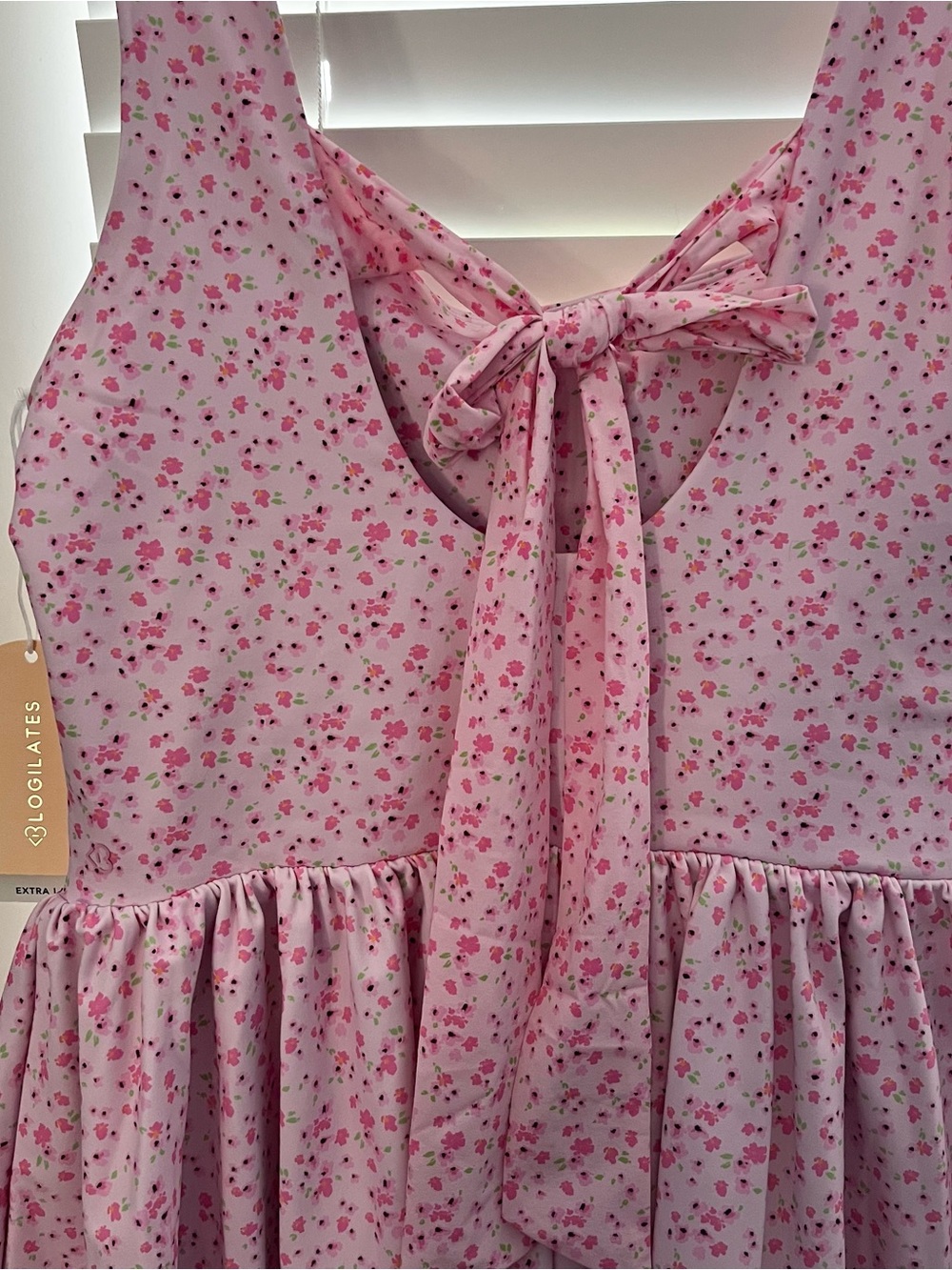 NWT Blogilates Women's Mommy & Me Princess Bow Back Dress, Pink Floral Print - Picture 8 of 9